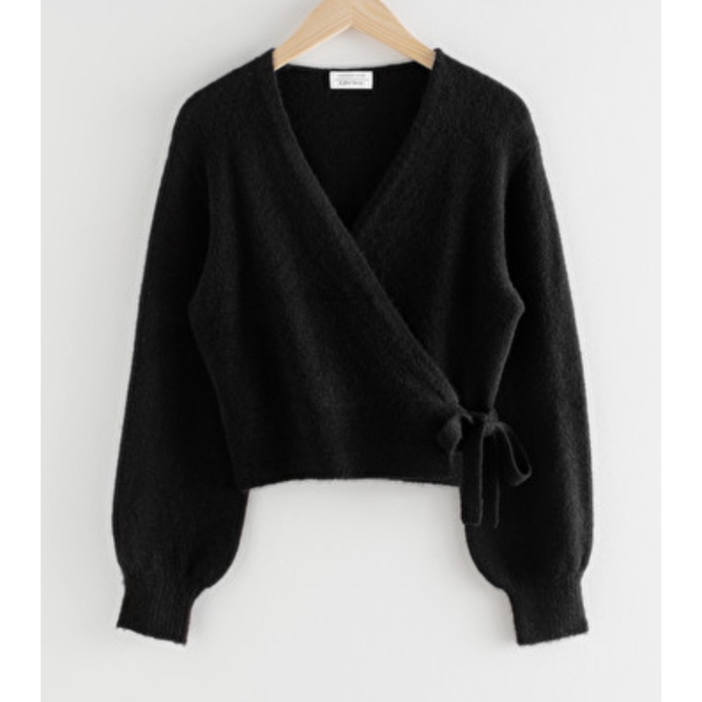 & Other Stories Wrap Cardigan in Black